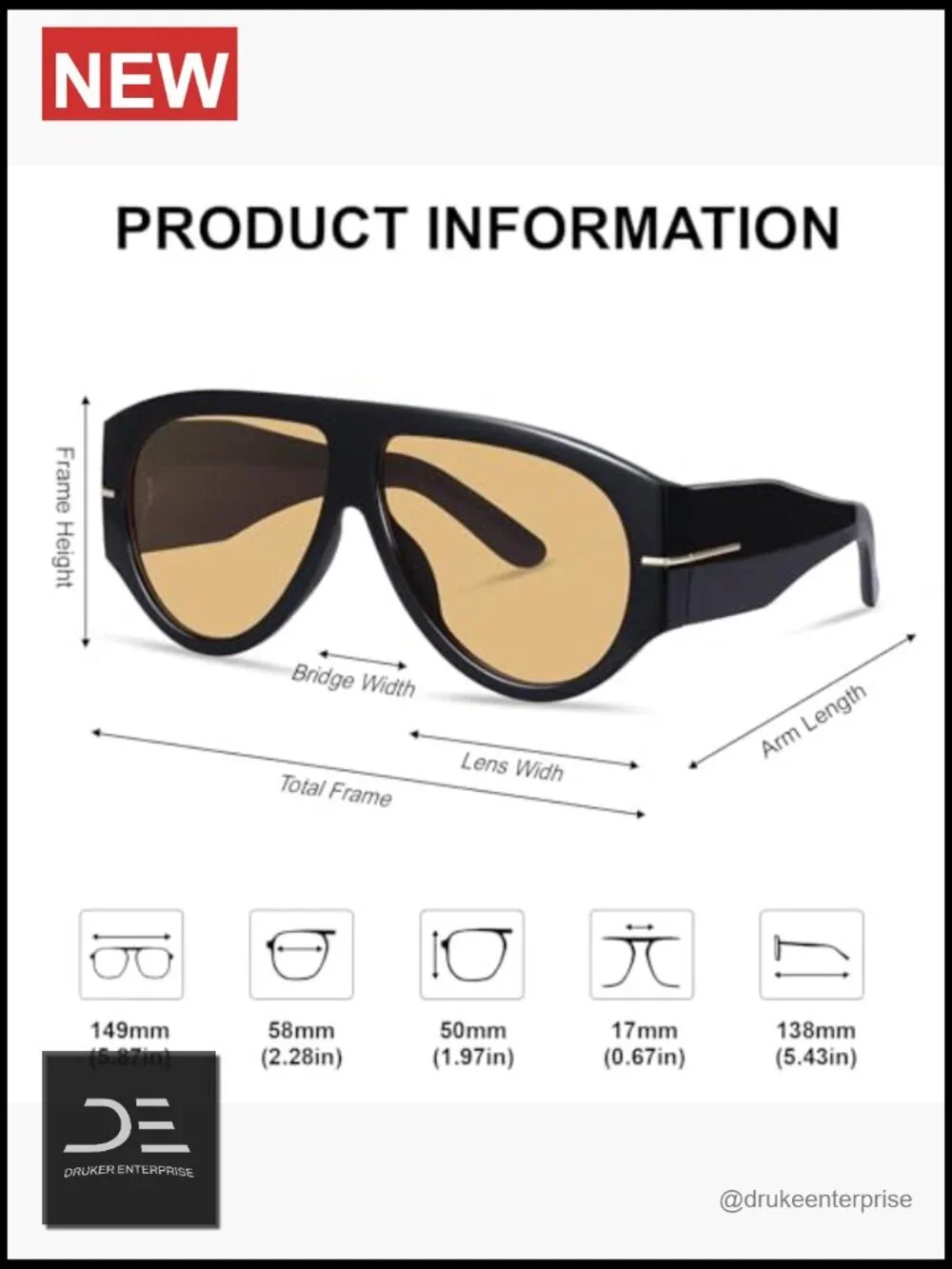 Oversized Retro Aviator Sunglasses UV400 Protection Oval Lens Full Frame